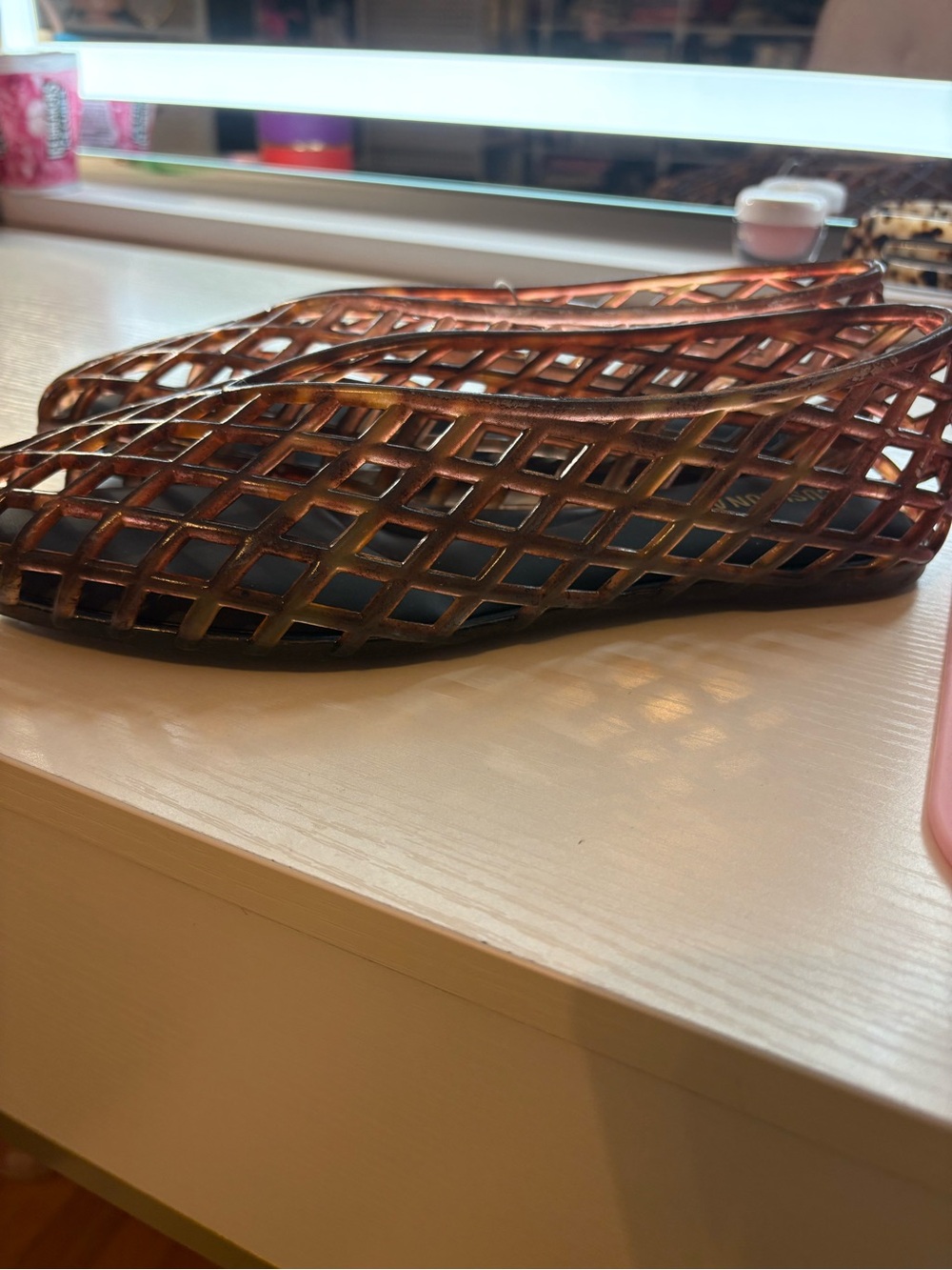 Cushionaire Women's Tortoiseshell Lattice Slip-On jelly flats - Picture 4 of 4